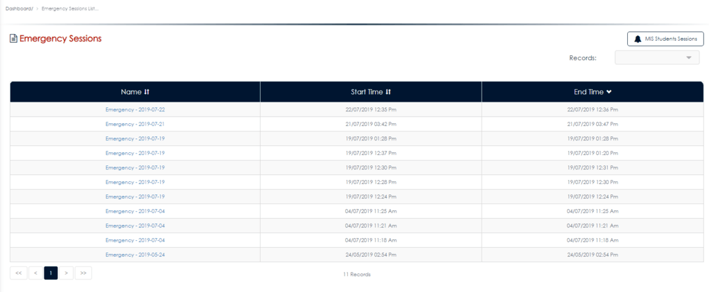 Emergency Session Logs