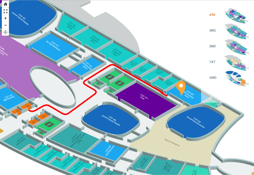 Wayfinding map of university campus