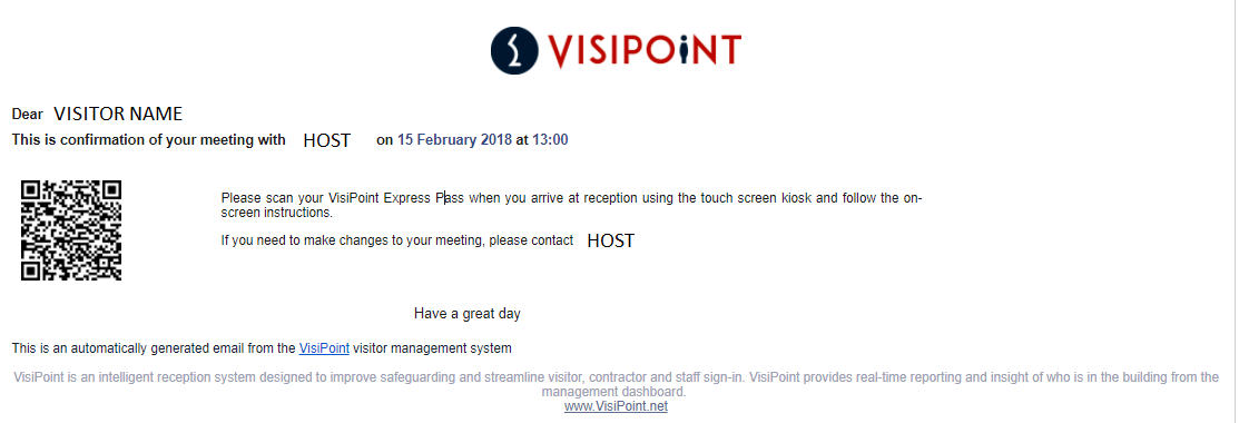 VisiPoint Express Pass Email