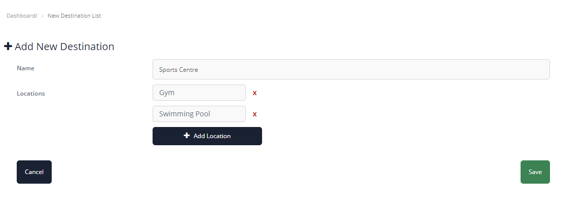 VisiPoint Add Destination Example