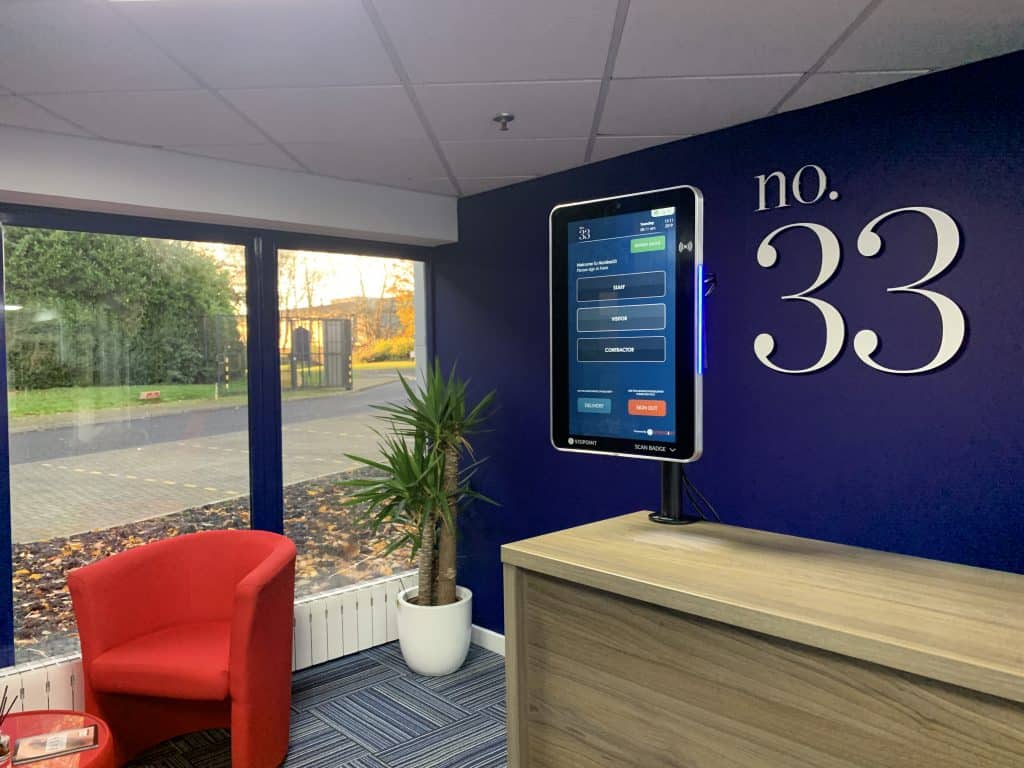 VisiPoint 15 inch at Number 33 Business Centre Reception