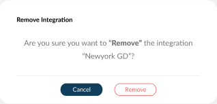 Remove integration confirmation