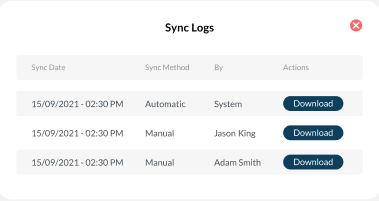 Integration sync logs