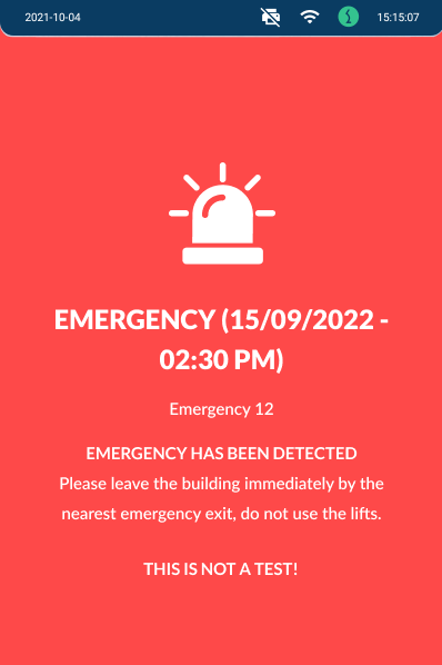 Emergency alert on kiosk