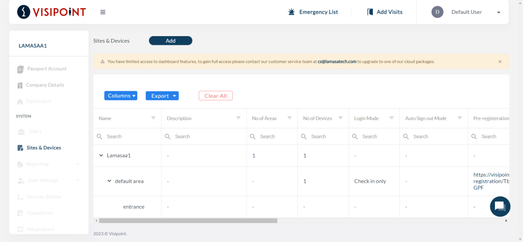 First time viewing a company dashboard