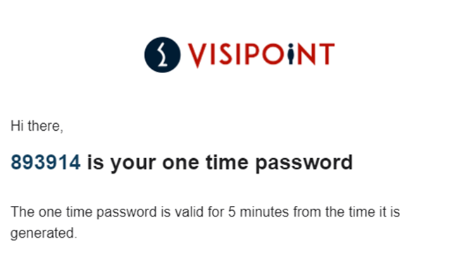 One time password email for accessing billing information