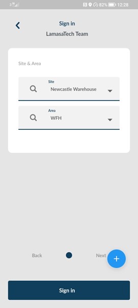 Screenshot of remote worker signing in