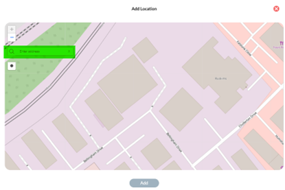 Screenshot of Geofencing map